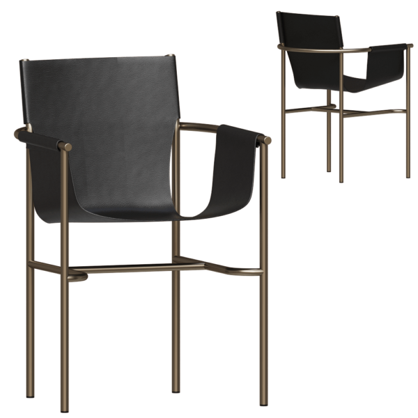 Paolo Castelli U形皮革扶手椅3D模型（OBJ,FBX,MAX）