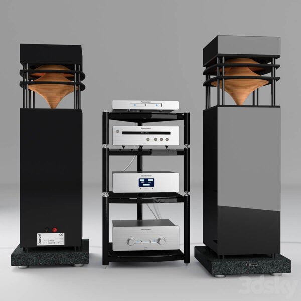 包含Duevel Sirius音箱的高端音响设备组合3D模型（OBJ,MAX）