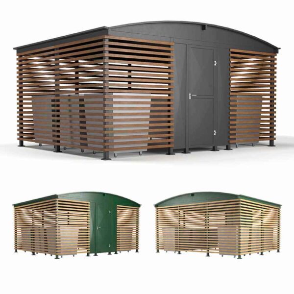 放置垃圾桶的木质凉亭3D模型（OBJ,FBX,MAX）