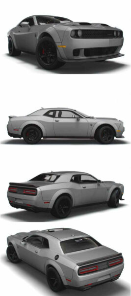 2023 Dodge Challenger SRT Super Stock汽车3D模型（OBJ,FBX,MAX,LWO,C4D）