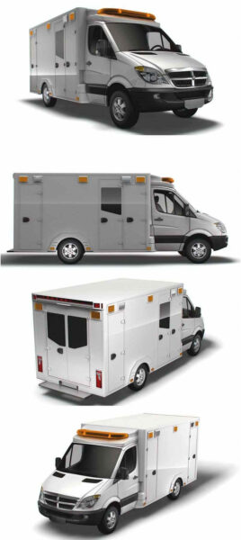 2009 Dodge Sprinter救护车3D模型（OBJ,FBX,MAX,LWO,C4D）