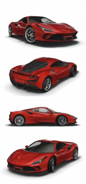 2023法拉利Ferrari F8 Tributo hypercar跑车 汽车3D模型（OBJ,FBX,MAX,LWO,C4D）