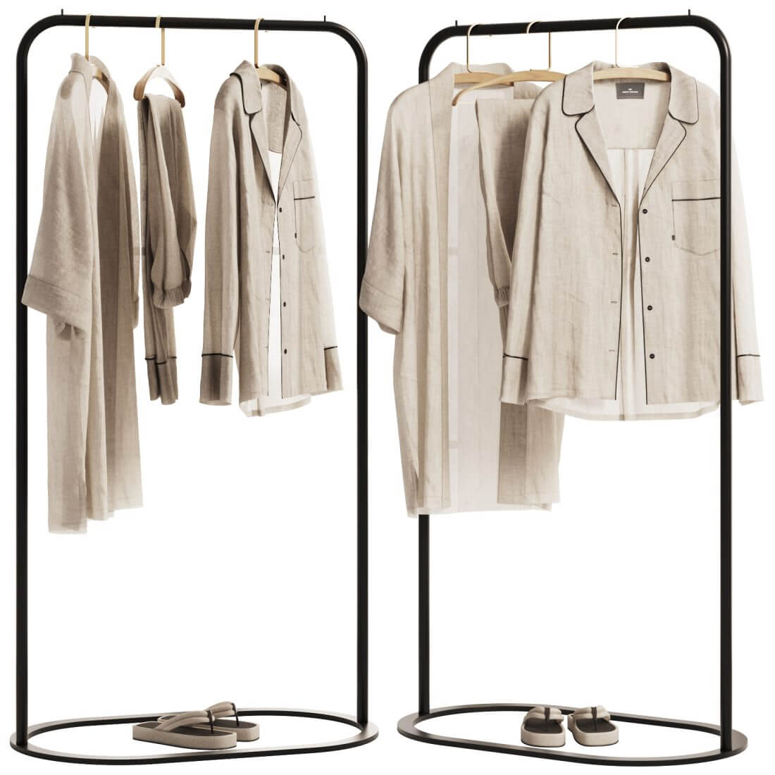 衣架上的亚麻睡衣 衣服3D模型（FBX,MAX）