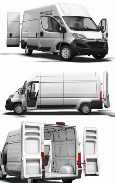 带内饰的2023款雪铁龙Citroen Jumper Van L3H3厢式货车 汽车3D模型（OBJ,FBX,MAX,LWO,C4D）