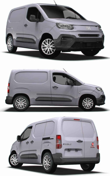 2024 Fiat E Doblo SWB Van电动厢式货车 汽车3D模型（OBJ,FBX,MAX,LWO,C4D）