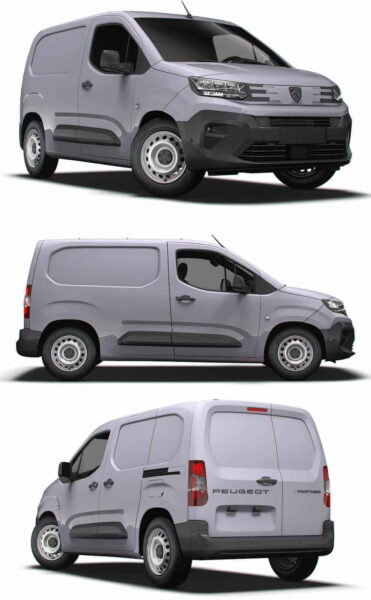 2024款标志Peugeot e Partner SWB电动面包车 汽车3D模型（OBJ,FBX,MAX,LWO,C4D）