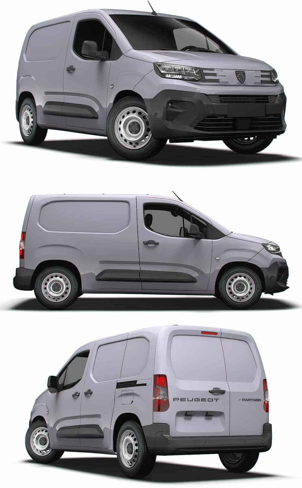 2024款标志Peugeot e Partner SWB电动面包车 汽车3D模型（OBJ,FBX,MAX,LWO,C4D）