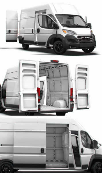 带内饰的2023款RAM Promaster L3H3厢式货车 汽车3D模型（OBJ,FBX,MAX,LWO,C4D）