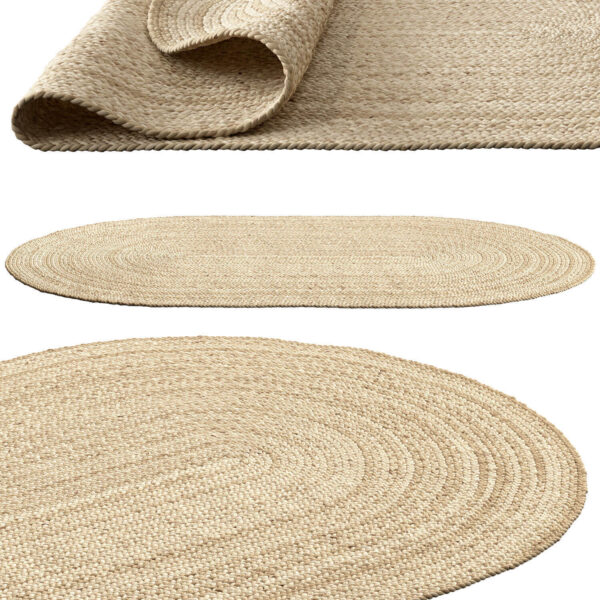 SAFAVIEH Dina Coastal椭圆形黄麻地毯3D模型（OBJ,MAX）