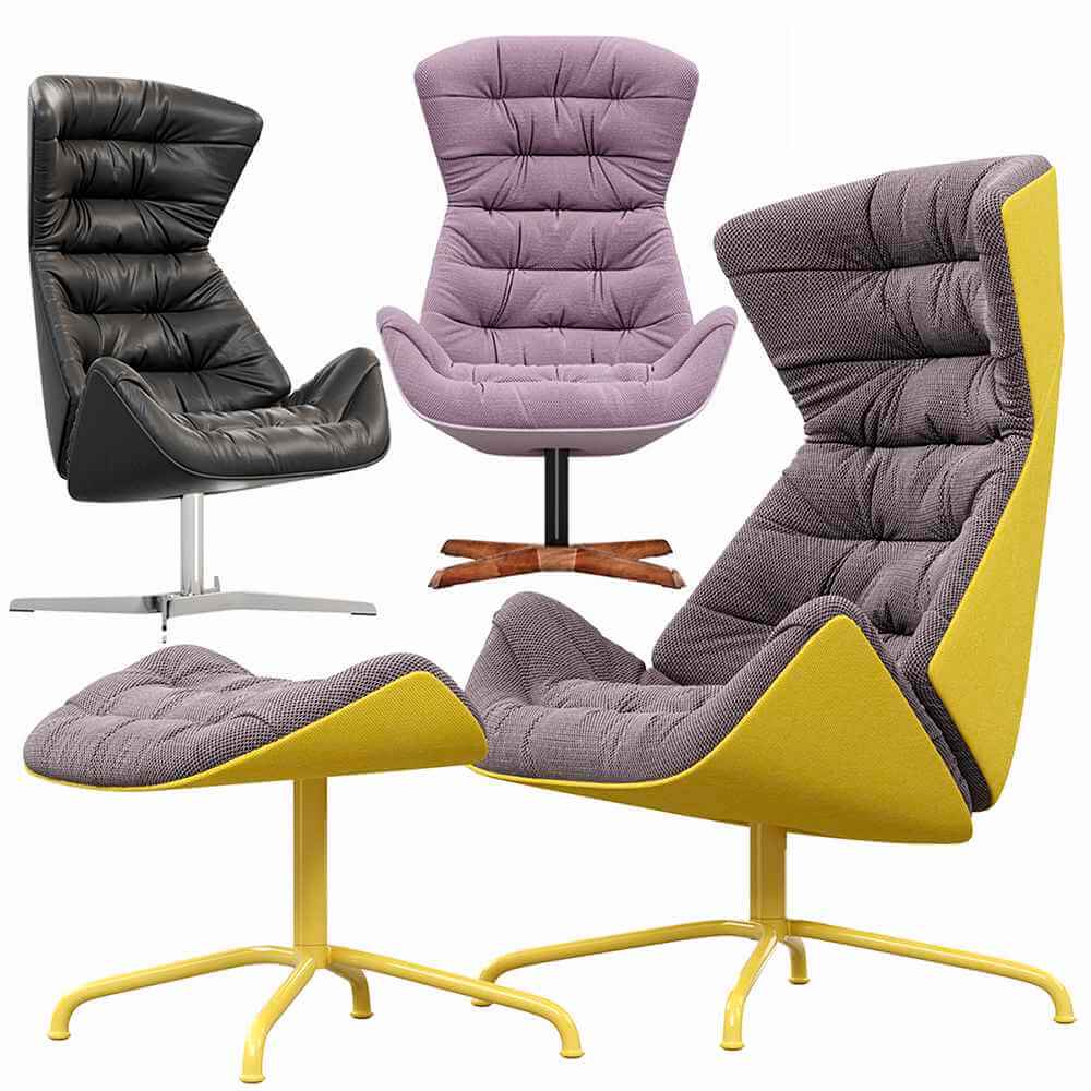 Thonet 808高背休闲椅3D模型（OBJ,FBX,MAX）