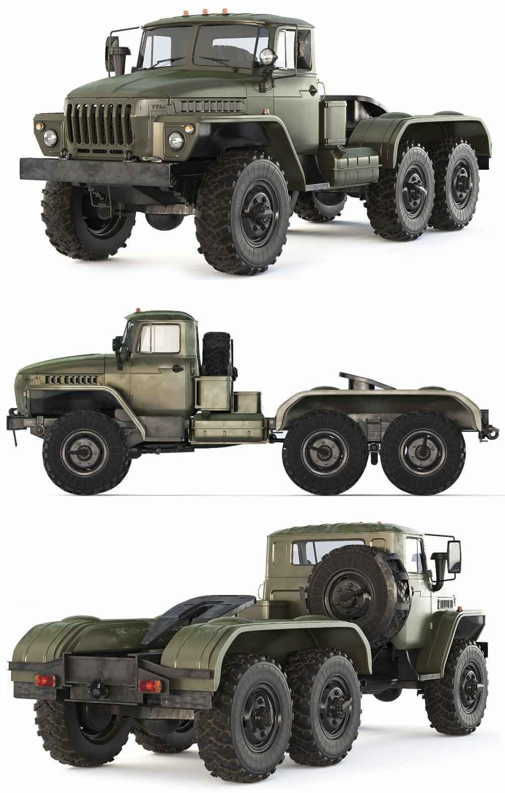 1978 Ural 4420卡车 牵引车3D模型（OBJ,FBX,MAX）