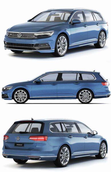 2015款大众Volkswagen Passat B8 Variant R-Line SUV汽车3D模型（OBJ,FBX,MAX）