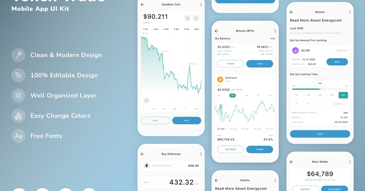 代币交易移动应用 UI 套件