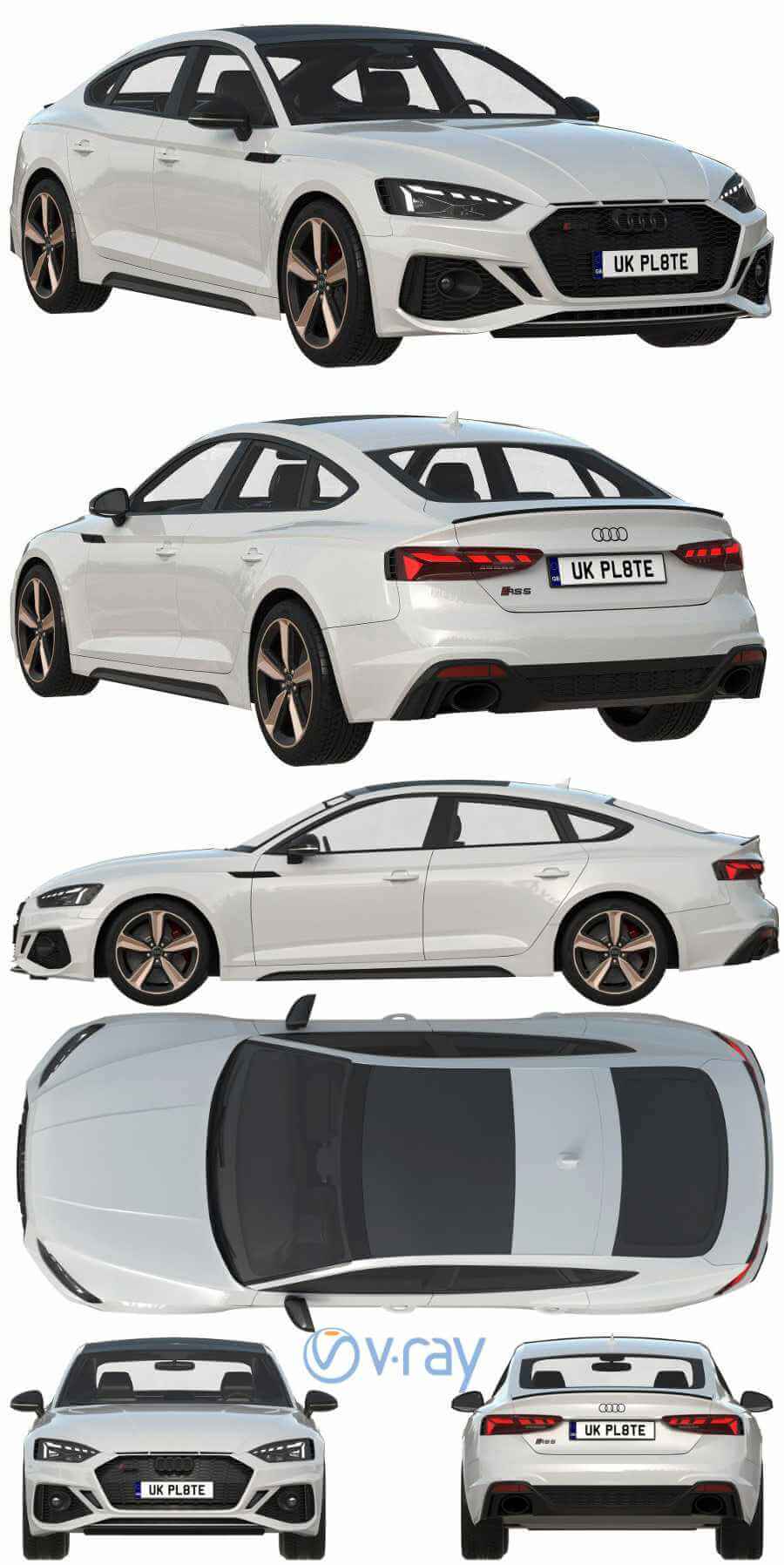 2020款奥迪Audi RS5 Sportback汽车3D模型（OBJ,FBX）