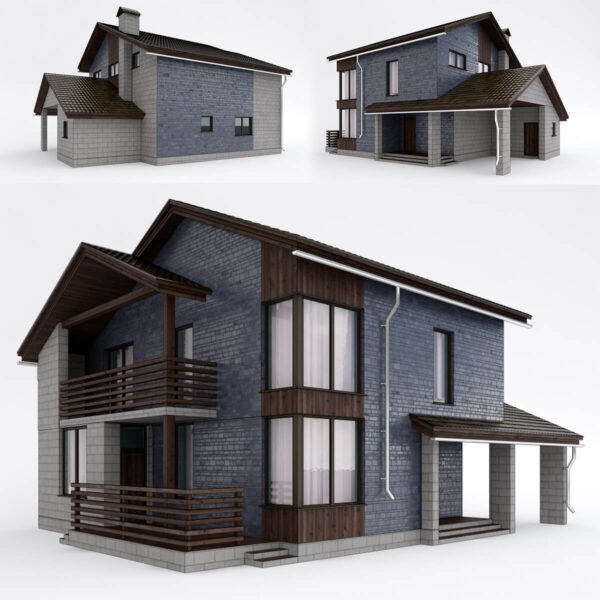 双层房屋 住宅 建筑3D模型（OBJ,MAX）