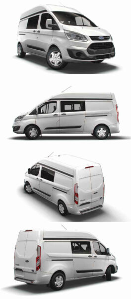 2018款福特Ford Custom L2H2 MPV汽车3D模型（OBJ,FBX,MAX,LWO,C4D）