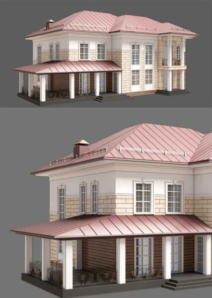 双层房屋 住宅 建筑3D模型（OBJ,FBX,MAX）