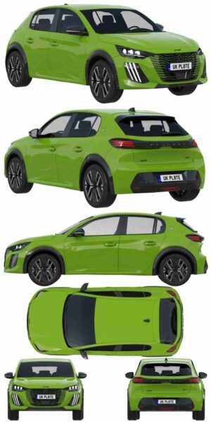 2024款标志Peugeot E-208电动汽车3D模型（OBJ,FBX,MAX）