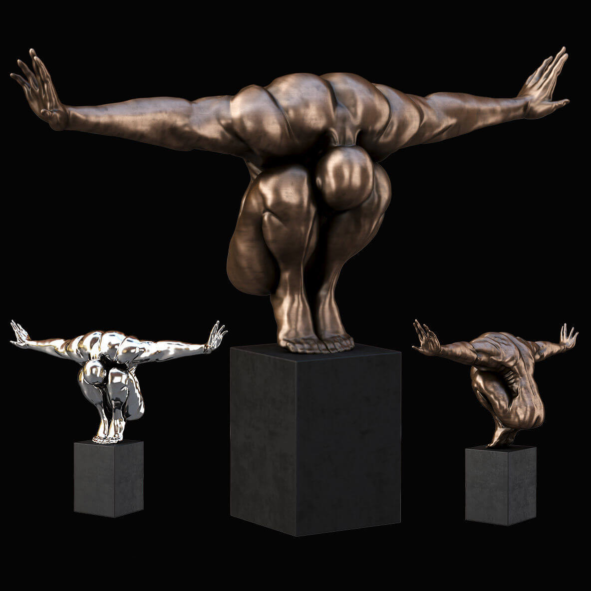 运动员雕像3D模型（OBJ,FBX,MAX）