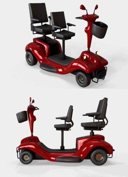 电动摩托车low poly 3D模型（OBJ,FBX,MAX）