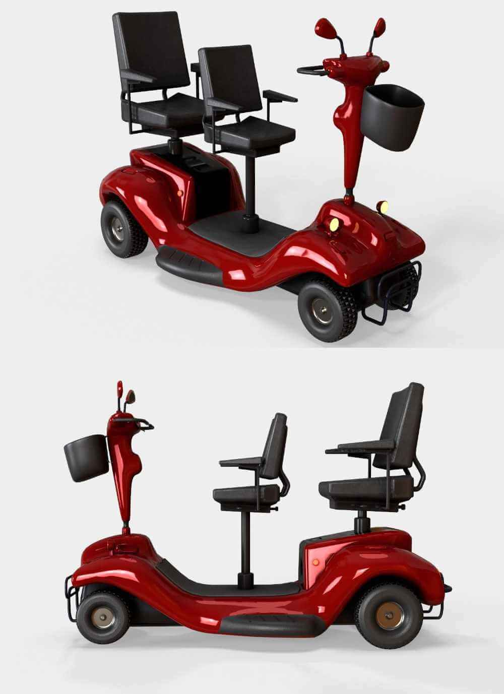 电动摩托车low poly 3D模型（OBJ,FBX,MAX）