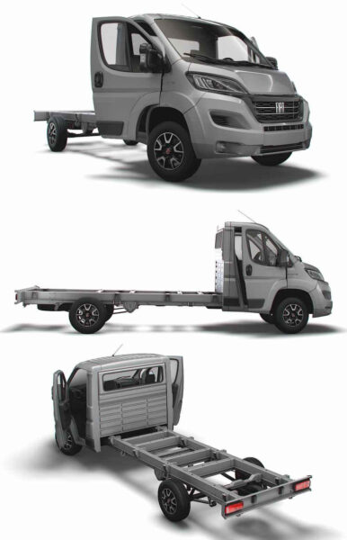 带内饰的2023 Fiat Ducato Chassis SCab 4035WBXL卡车3D模型（OBJ,FBX,MAX,LWO,C4D）