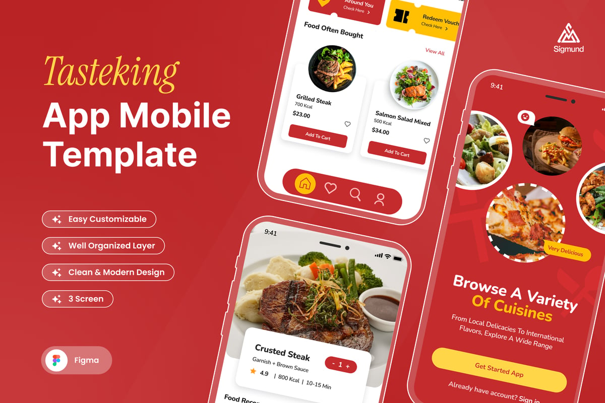 外卖食品应用程序移动用APP UI KIT (FIG)