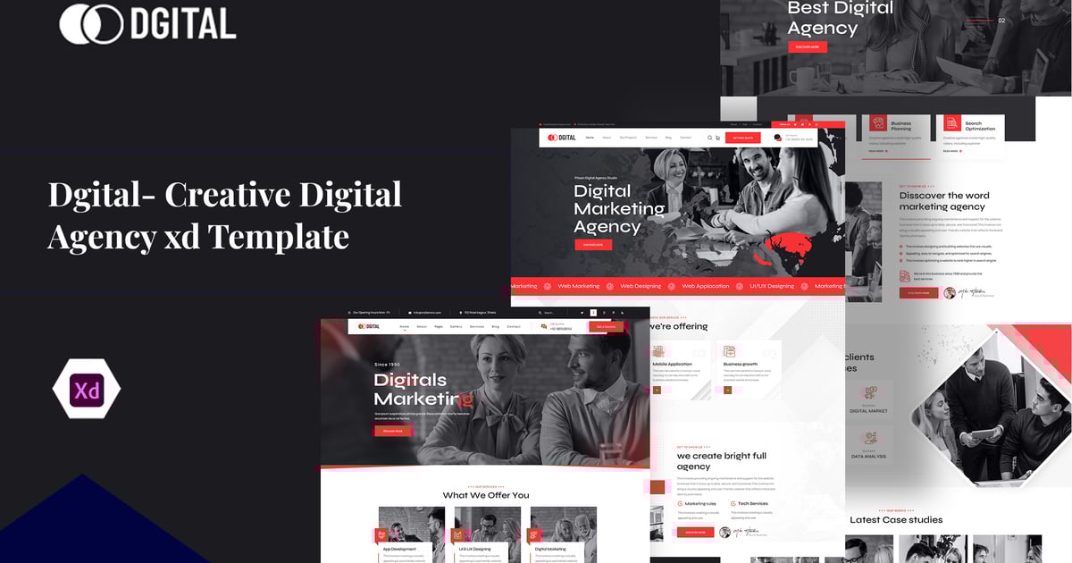 Dgital-创意数字机构 xd 模板