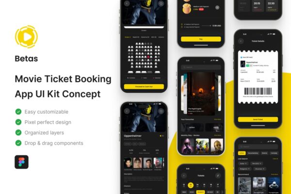 电影票预订应用 APP UI KIT (FIG)
