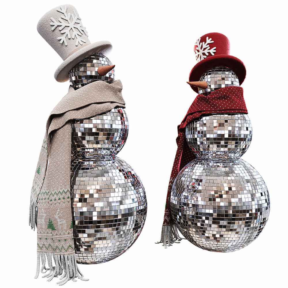 戴围巾的雪人 圣诞节新年装饰品3D模型（OBJ,MAX）