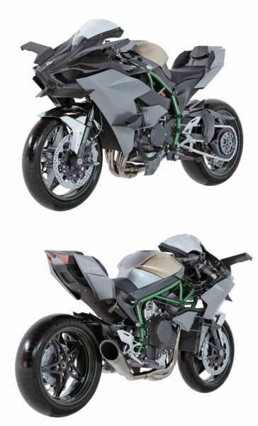 2023川崎Kawasaki Ninja H2R摩托车3D模型（FBX,MAX）