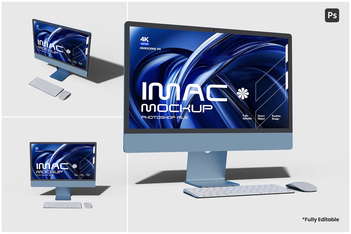 iMac 电脑模型 (PSD)