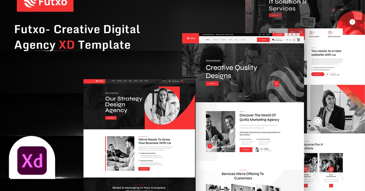 Futxo-创意数字代理XD模板