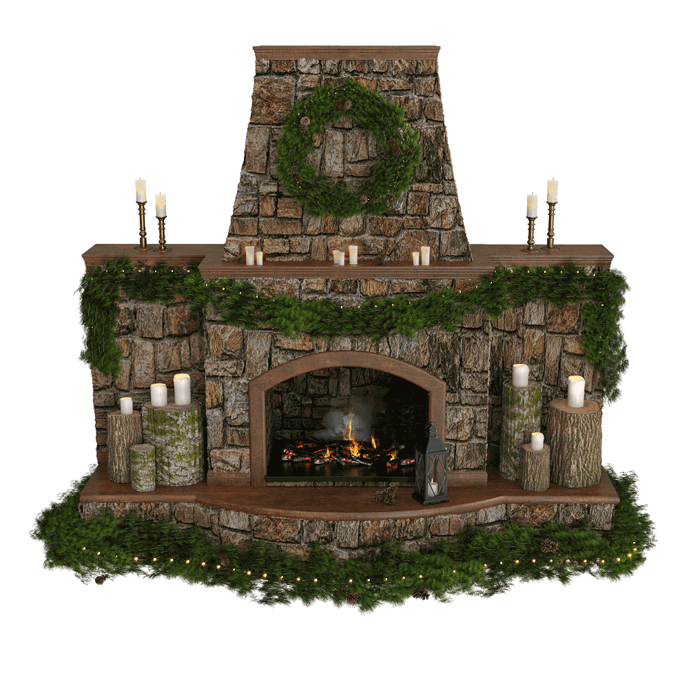 圣诞节壁炉3D模型（OBJ,FBX,MAX）