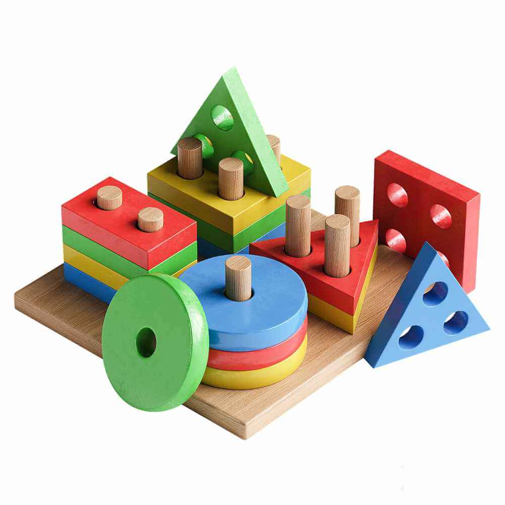 Montessori儿童几何玩具3D模型（OBJ,FBX,MAX）