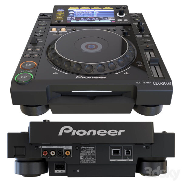 先锋Pioneer CDJ-2000打碟机3D模型（OBJ,MAX）