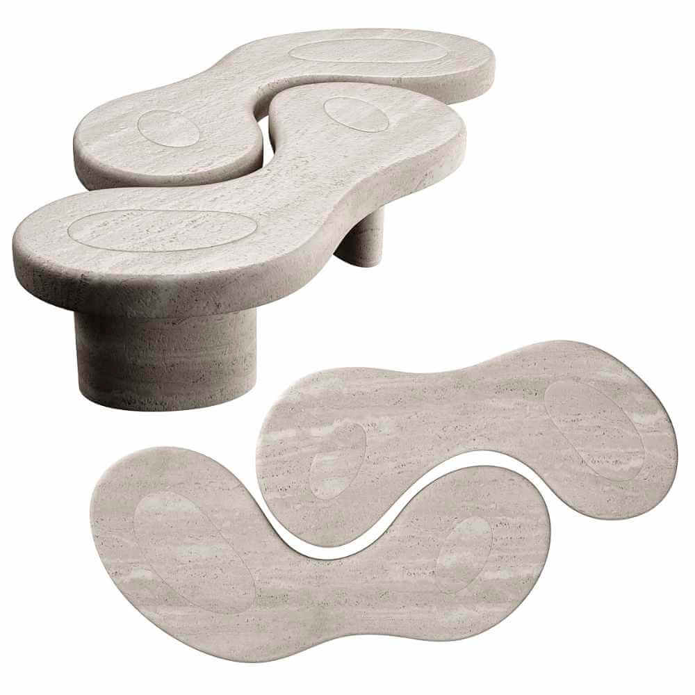 U&ME石灰华桌子3D模型（OBJ,FBX,MAX）