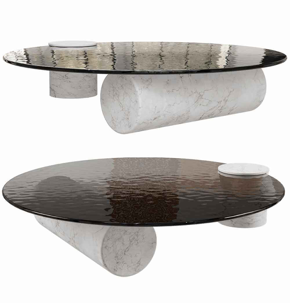 BAXTER Verre Particulier 116大理石底玻璃面茶几 咖啡桌3D模型（OBJ,FBX,MAX）