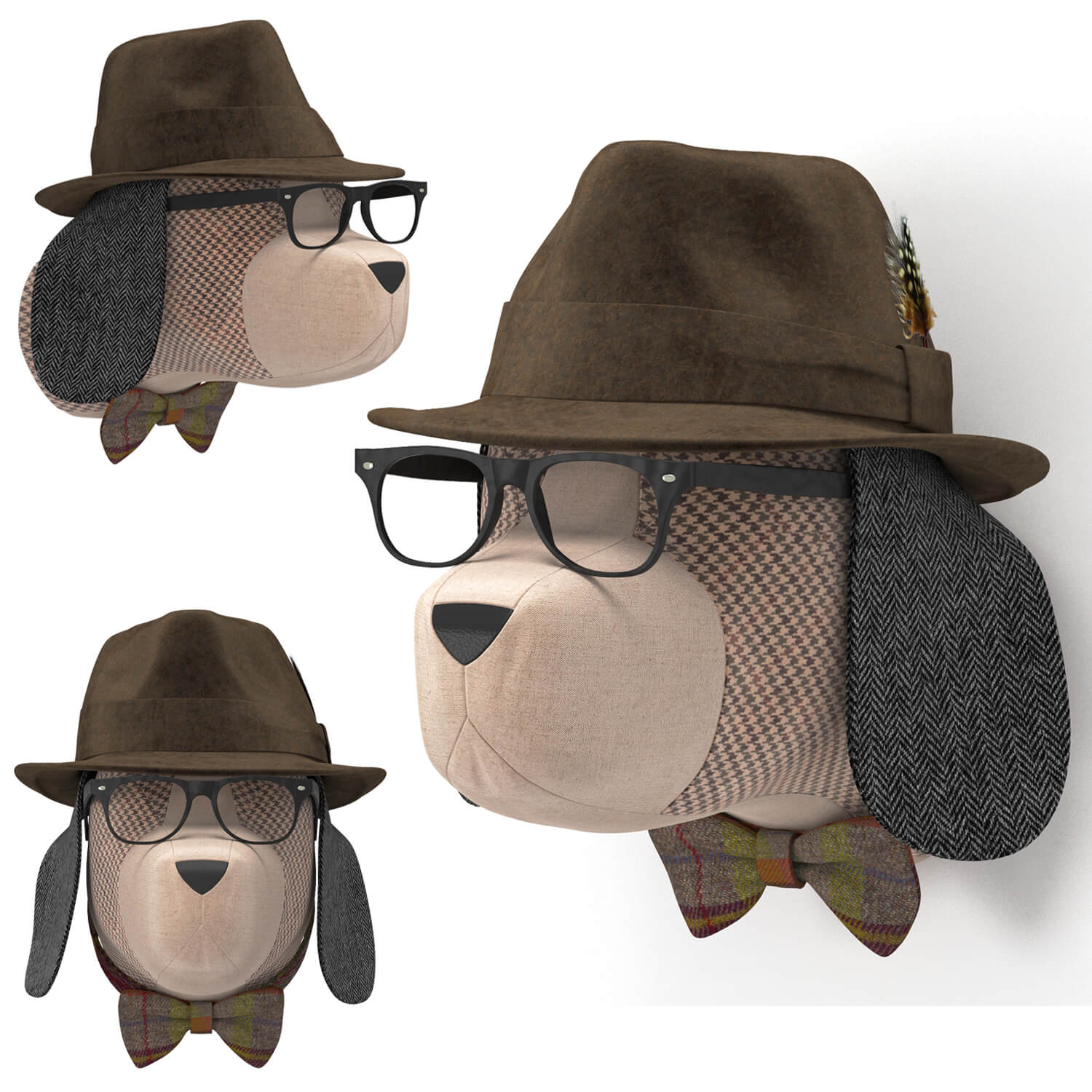 布艺比格犬墙面装饰3D模型（OBJ,FBX,MAX）