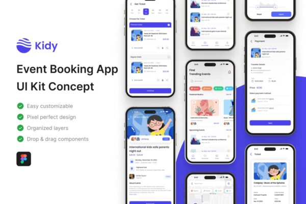 活动预订应用APP UI KIT (FIG)