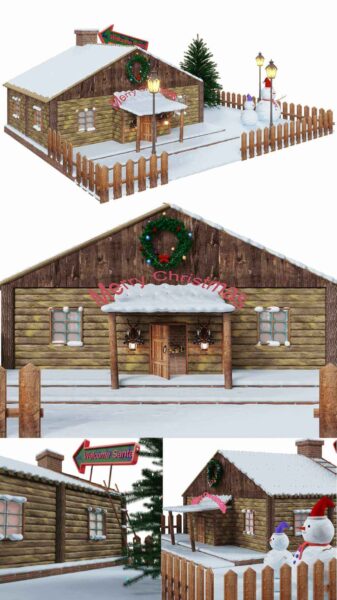 圣诞屋 圣诞节装饰3D模型（OBJ,FBX,MAX）