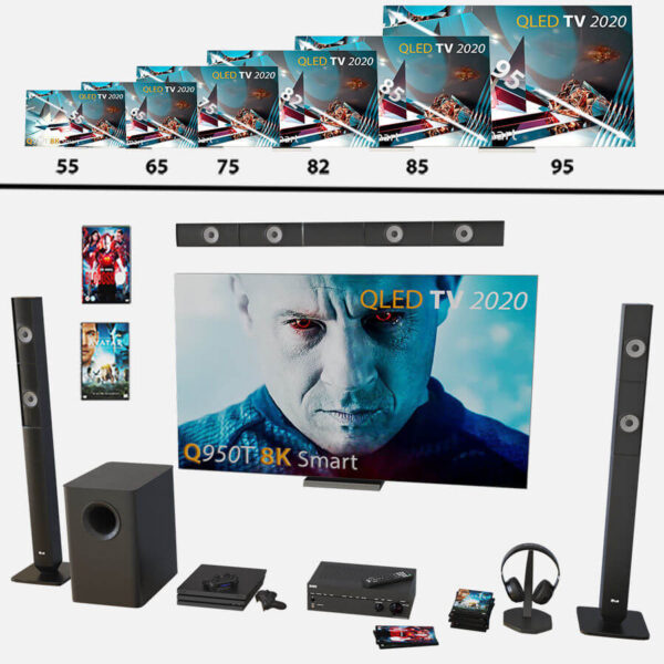 三星85 Q950T 8K智能QLED电视机3D模型（OBJ,MAX）