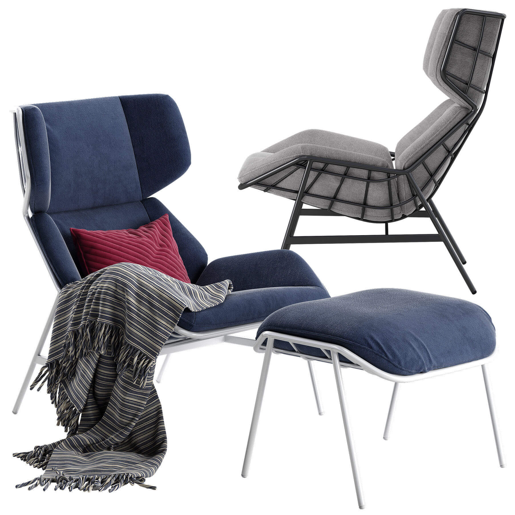 Varaschin Summer Set bergere扶手椅3D模型（OBJ,FBX,MAX）