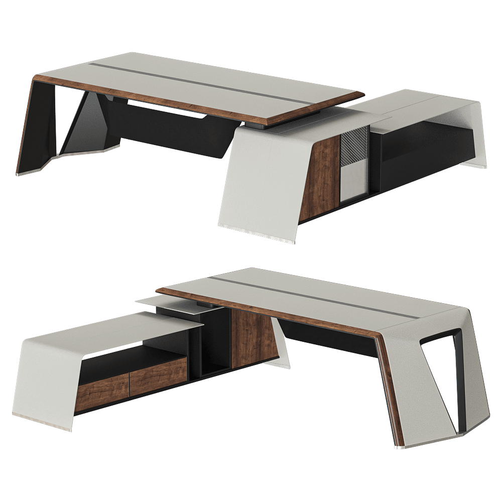 Shin Plaza Executive H-06/2600办公桌椅 办公室家具3D模型（OBJ,FBX,MAX）