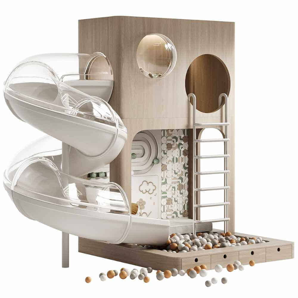 包含波波球池和滑梯的儿童游乐场 儿童乐园3D模型（FBX,MAX）