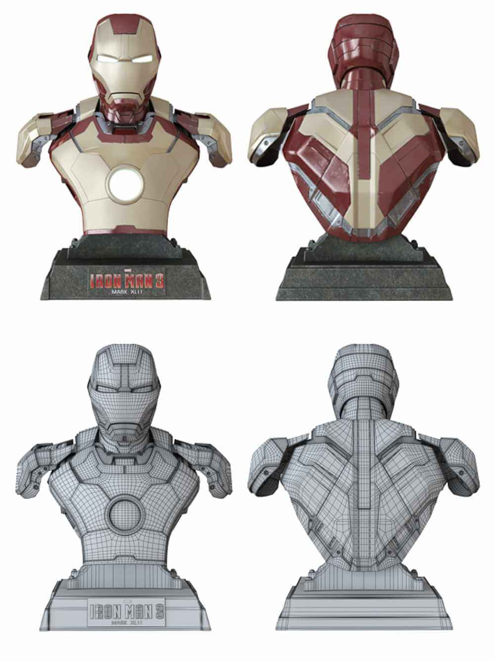 钢铁侠半身雕像3D模型（FBX,MAX）