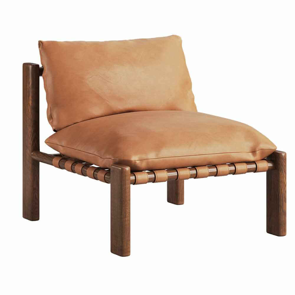 带皮革软垫的Laguardia休闲椅子3D模型（OBJ,MAX）