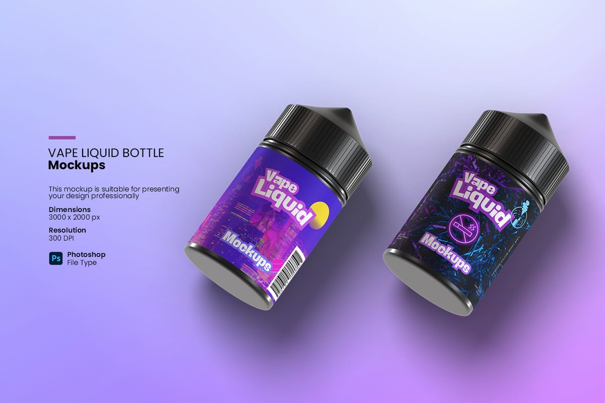 vape液体瓶模型样机 (PSD)