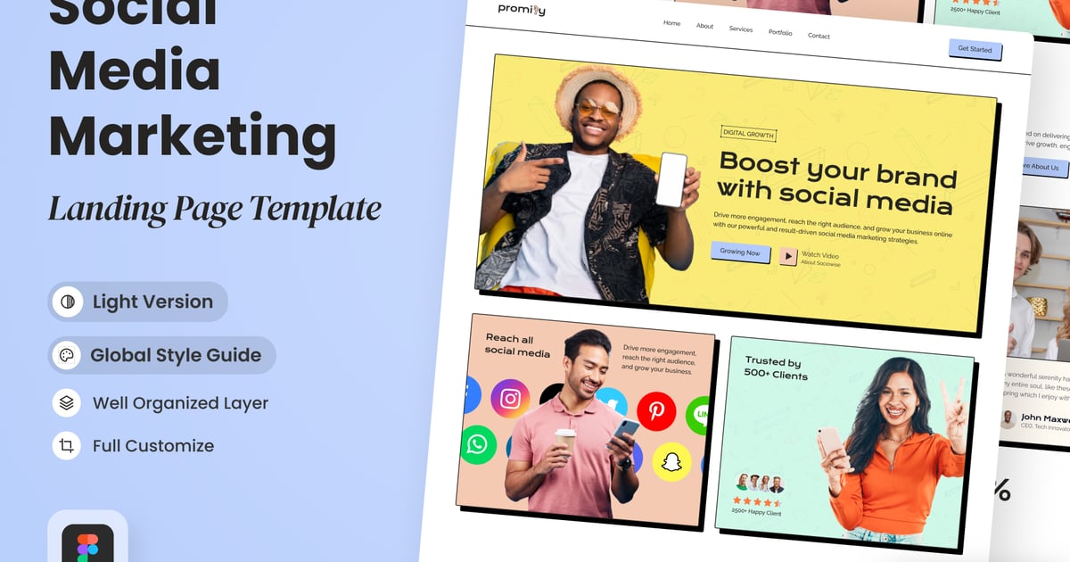 Promify – 社交媒体营销落地页