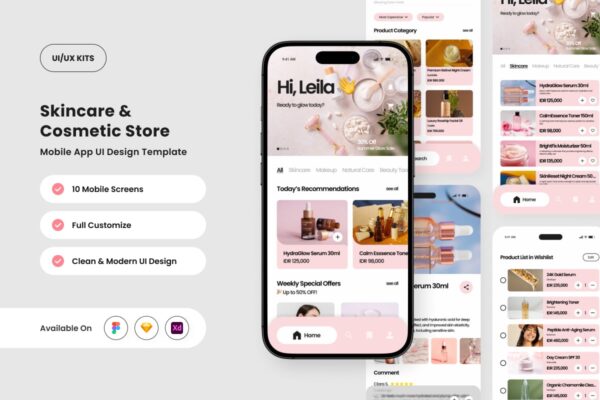 美容店应用APP UI KIT (FIG,SKETCH,XD)